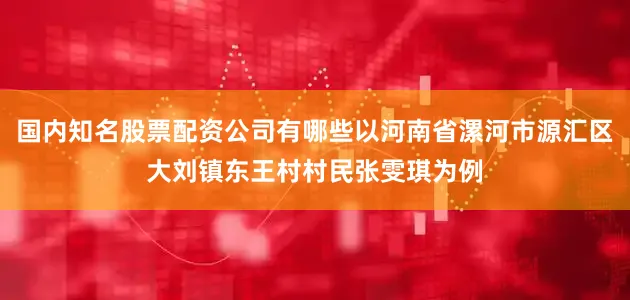 国内知名股票配资公司有哪些以河南省漯河市源汇区大刘镇东王村村民张雯琪为例